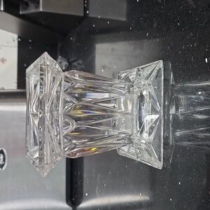 Retired. PartyLite Quad Prism Crystal Reversible Candl Holder